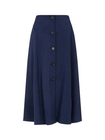 Women s Front Button Flare Skirt Navy - PAUL SMITH - BALAAN 1