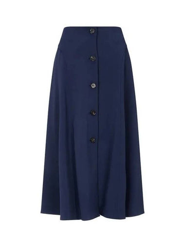 Women s Front Button Flare Skirt Navy - PAUL SMITH - BALAAN 1