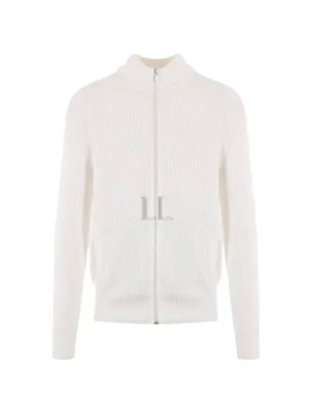 Ribbed Cotton Full-Zip Cardigan White - BRUNELLO CUCINELLI - BALAAN 2