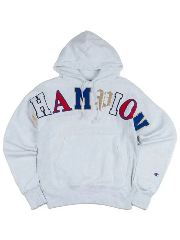 Reverse Weave PO Old English Lettering Men s Hoodie Silver GF68 Y07986 2UC - CHAMPION - BALAAN 1