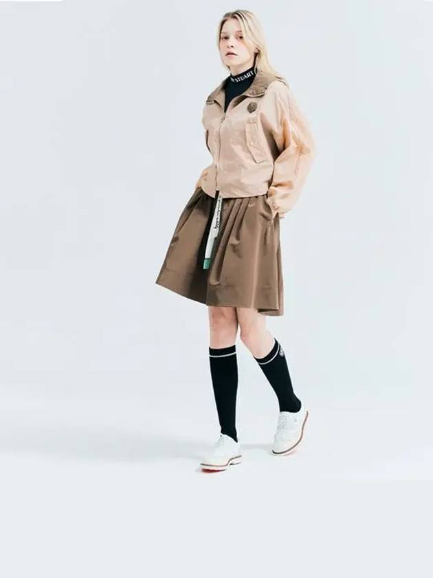 Golf Memory Volume Zip-Up Skirt Brown - HENRY STUART - BALAAN 1