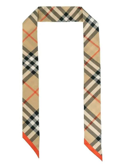 Check Red Hem Silk Scarf Beige - BURBERRY - BALAAN 2