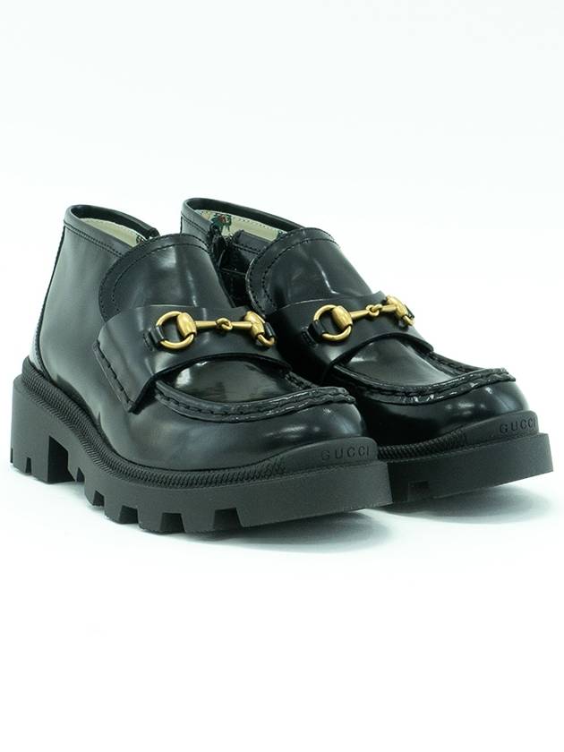 Kids Horsebit Leather Boots EU Size Black 628594 D73Y0 1000 - GUCCI - BALAAN 7