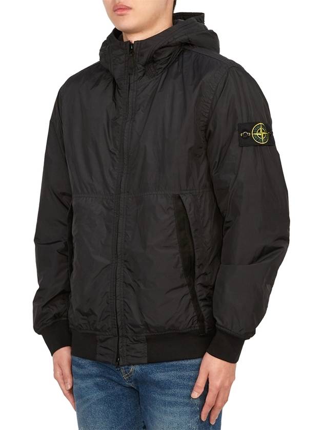 Men's Garment Dyed Crinkle Reps Recycled Nylon Primaloft TC Hooded Jacket Black - STONE ISLAND - BALAAN 4