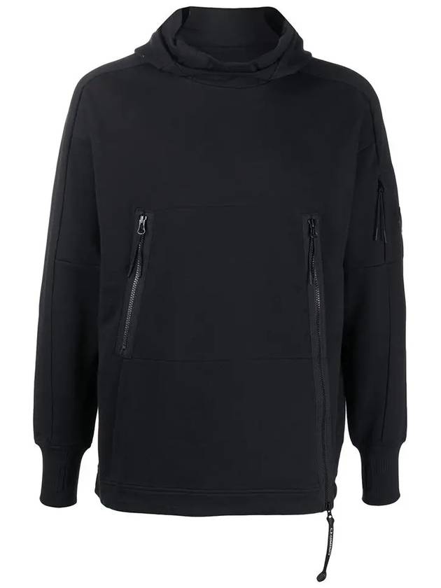 Lens Wappen Double Zipper Hoodie Black - CP COMPANY - BALAAN 2