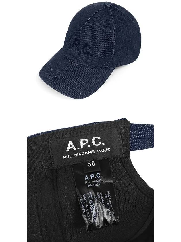 VPC Velvet Logo Denim Ball Cap Blue - A.P.C. - BALAAN 4