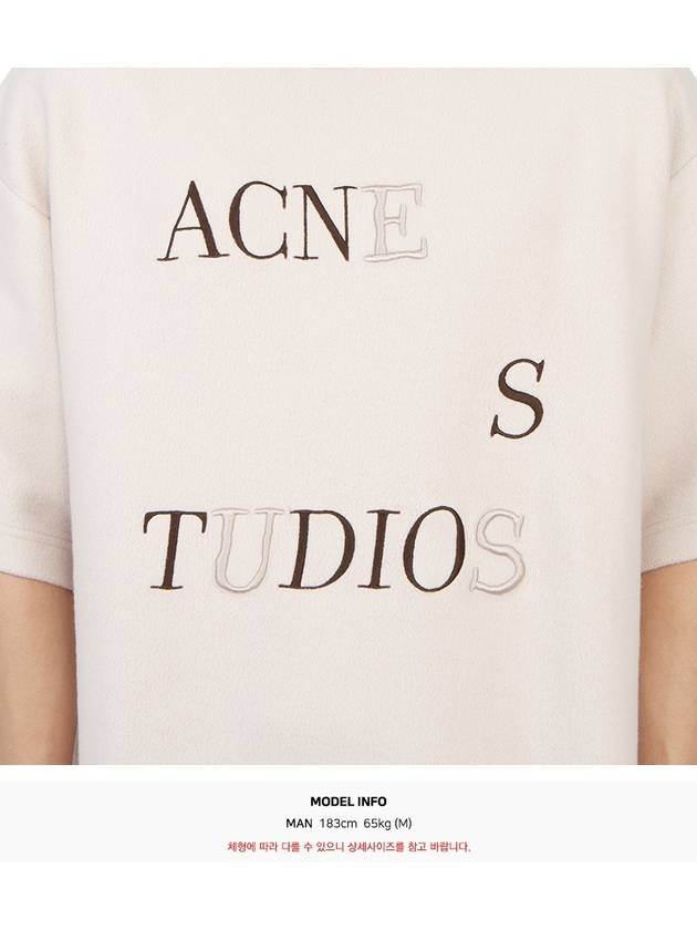 Logo Short Sleeve T-shirt Beige - ACNE STUDIOS - BALAAN 9