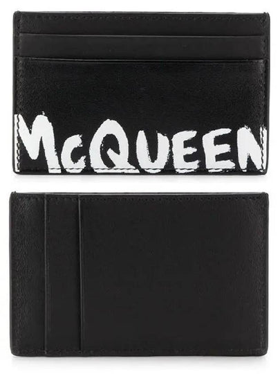 Logo Graffiti Card Wallet Black - ALEXANDER MCQUEEN - BALAAN 2