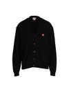 Boke Flower Crest Wool Cardigan Black - KENZO - BALAAN 2