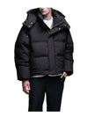 Oversized Nylon Puffer Down Jacket Black - AMI - BALAAN 3