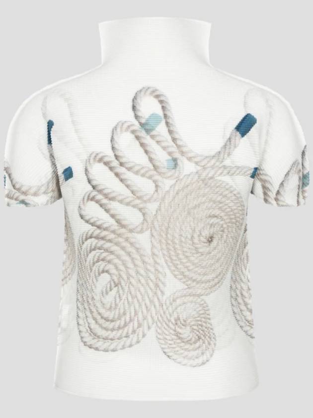 Me rope top white high neck basic short sleeve pleats please mist - ISSEY MIYAKE - BALAAN 2