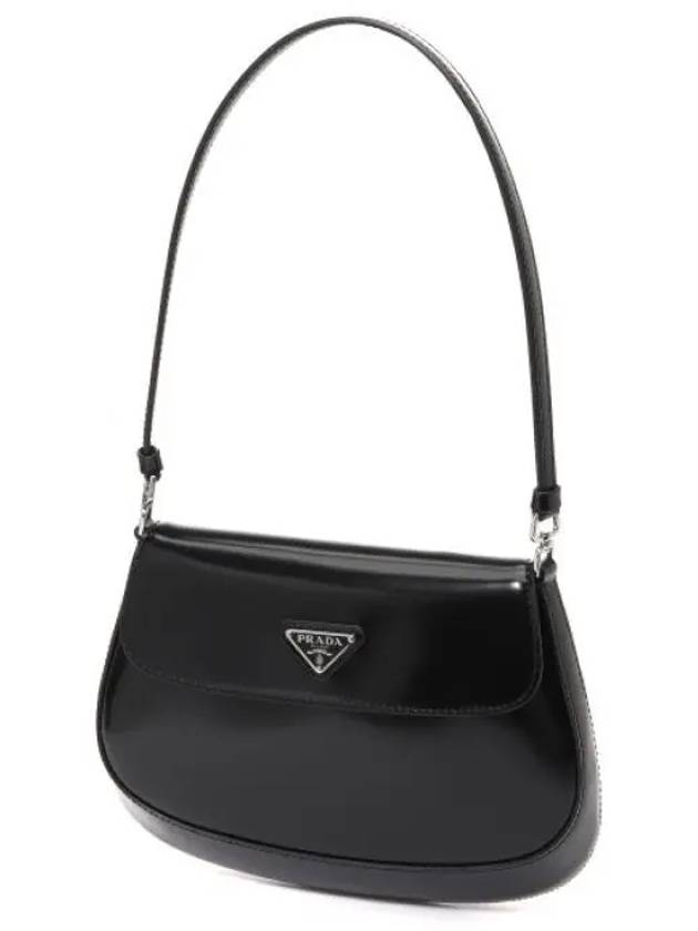 Cleo Brushed Flap Shoulder Bag Black - PRADA - BALAAN 2