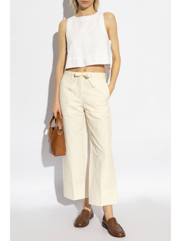 A.P.C. Trousers With Tie, Women's, Cream - A.P.C. - BALAAN 2