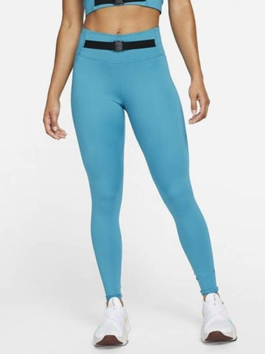 01DD5406461Women’sDry Fit One Luxury Buckle Cleggings TightsBlue - NIKE - BALAAN 1