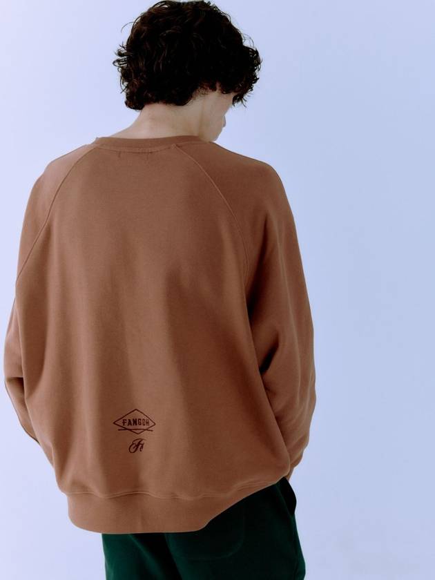 F logo embroidered crewneck sweatshirt Hazelnut - FANGOH - BALAAN 3