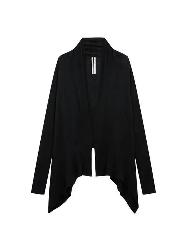 MEN Cashmere Wrap Cardigan Black 271348 - RICK OWENS - BALAAN 1