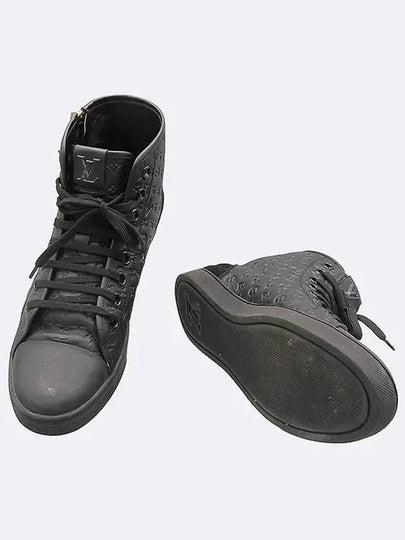 Black monogram pattern women s high top sneakers - LOUIS VUITTON - BALAAN 2