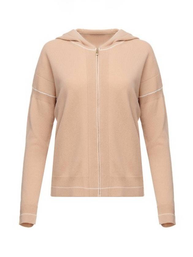 Women's Pluto Wool Cashmere Zip Up Hoodie Beige - MAX MARA - BALAAN 6