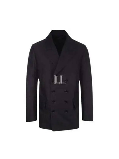 Men's Breasted Double Coat Black - TOM FORD - BALAAN 2