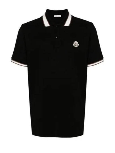 Logo Patch Polo Shirt Black - MONCLER - BALAAN 2