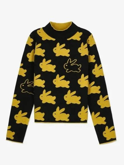 Bunny Motif High-Neck Knit Top Yellow Black - JW ANDERSON - BALAAN 2