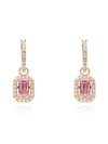 Una Octagon Drop Earrings Rose Gold Pink - SWAROVSKI - BALAAN 1