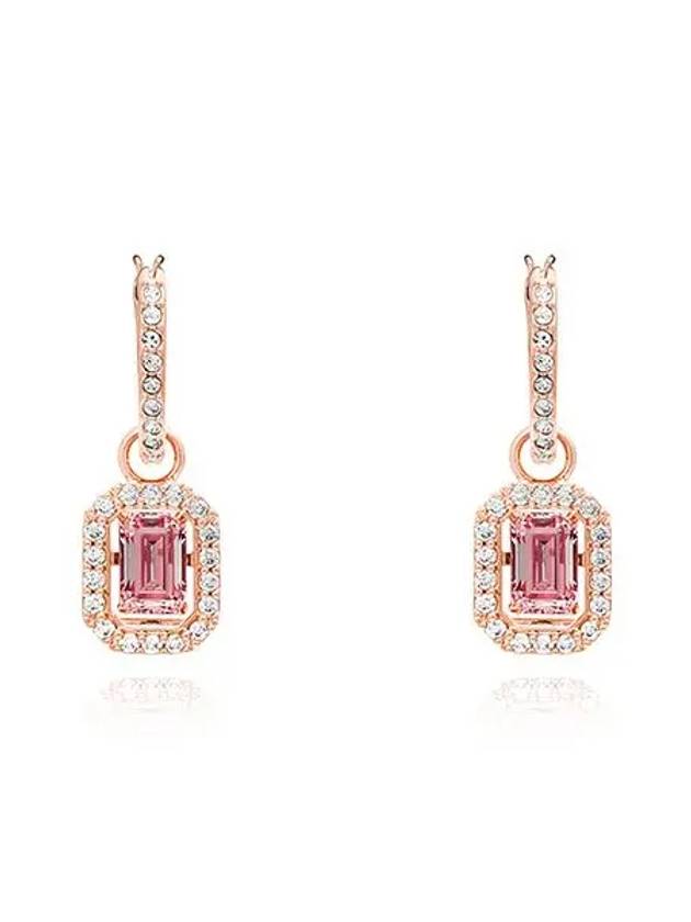 Una Octagon Drop Earrings Rose Gold Pink - SWAROVSKI - BALAAN 3