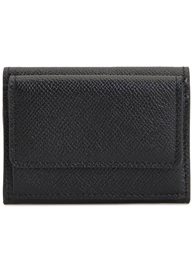 Four Stitch Logo Leather Half Wallet Black - MAISON MARGIELA - BALAAN 3