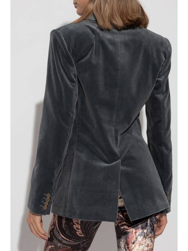 Double breasted velvet jacket gray - ETRO - BALAAN 5