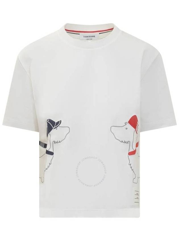 Cotton Twin Hector Embroidery Short Sleeve T-Shirt White - THOM BROWNE - BALAAN 2