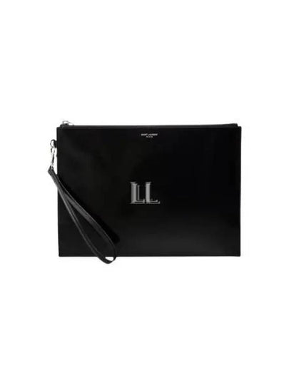 Patent Leather Clutch Bag Black - SAINT LAURENT - BALAAN 2