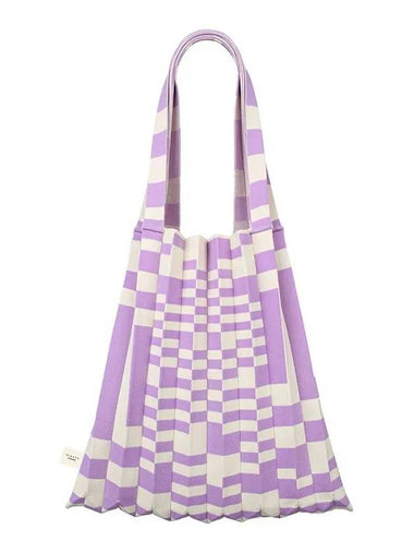 Shoulder bag grid purple - PLEATSMAMA - BALAAN 1