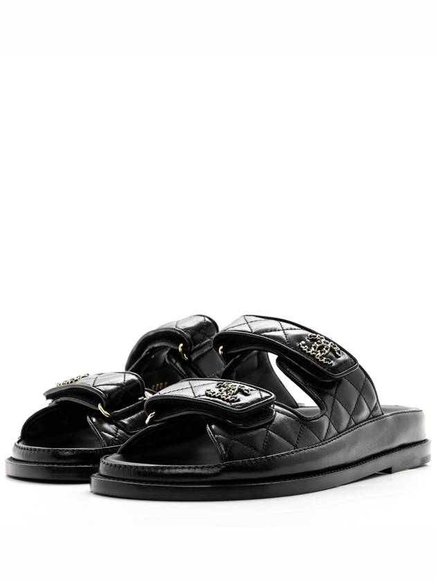 CC Logo Velcro Sandals Black - CHANEL - BALAAN 6