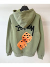 AU Australia FUZZY DICE Fleece Hooded Sweatshirt ST0M0464 PIGMENT ARTICHOKE MENSSM L - STUSSY - BALAAN 3