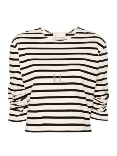 Scrunched Short Sleeve T-Shirt Ivory Black - TORY BURCH - BALAAN 2