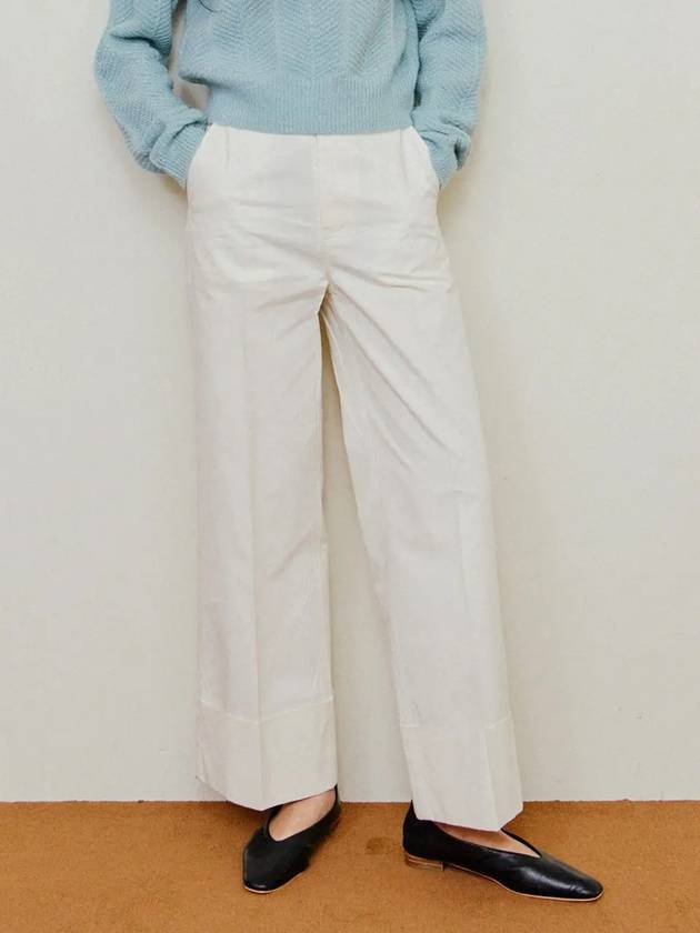 Aude Turn Up Cuff Straight Pants Ivory - LESEIZIEME - BALAAN 4