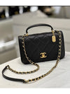 Women's CC Logo Gold Hardware Grained Calfskin Flap Cross Bag Black - CHANEL - BALAAN 3