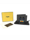 7M0169 Gray Leather YES Face Half Wallet - FENDI - BALAAN 2