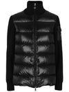 Padded Wool Cardigan Black - MONCLER - BALAAN 2