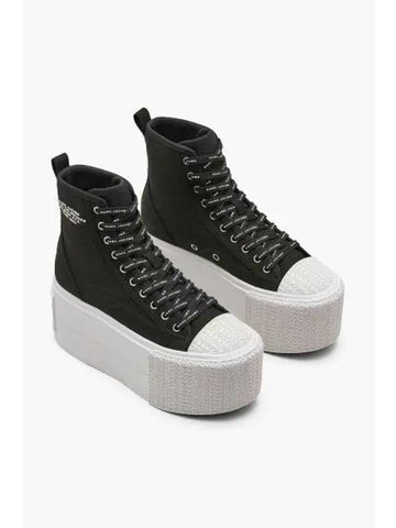 Canvas High Top Platform Sneaker Black MS4AA24001BKX - MARC JACOBS - BALAAN 1