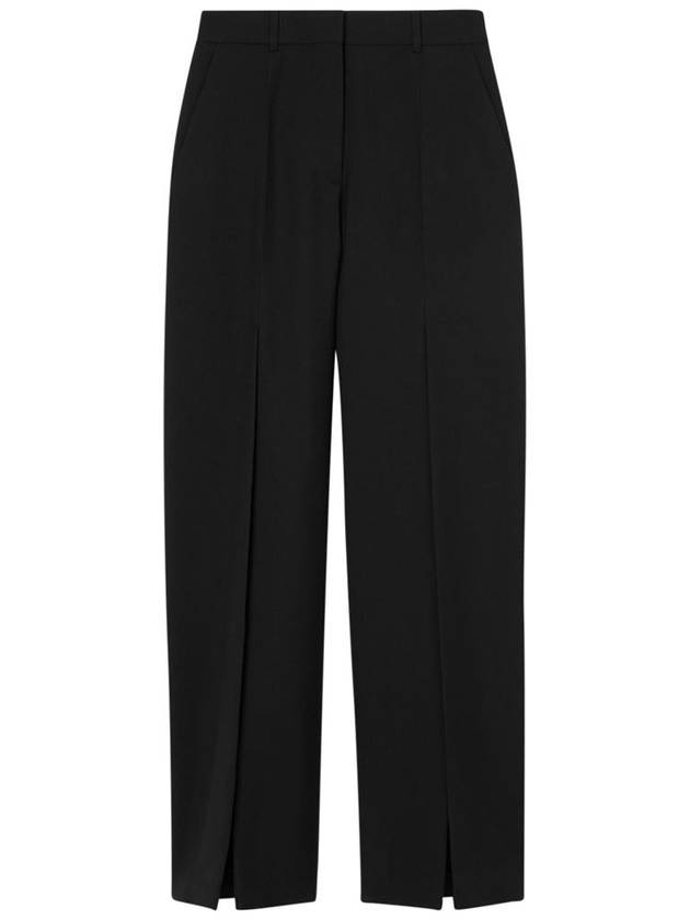 Women's Front Slit Wool Straight Pants Black - BURBERRY - BALAAN 2