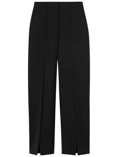 Women's Front Slit Wool Straight Pants Black - BURBERRY - BALAAN 2