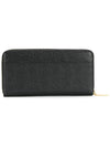 Grosgrain Tab Leather Continental Long Wallet Black - THOM BROWNE - BALAAN 3