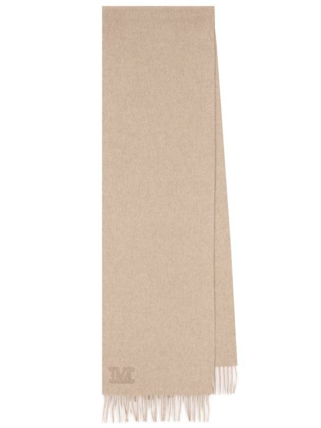 Embroidered Logo Scarf Beige - MAX MARA - BALAAN 1