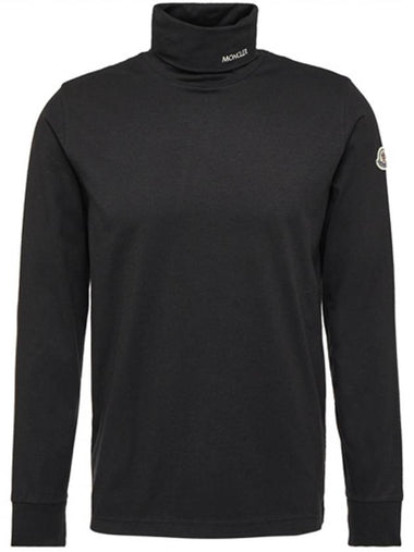 8D00015 89AA2 999 Turtleneck Logo Patch Long Sleeve TShirt Black Men's Tshirt TJ - MONCLER - BALAAN 1