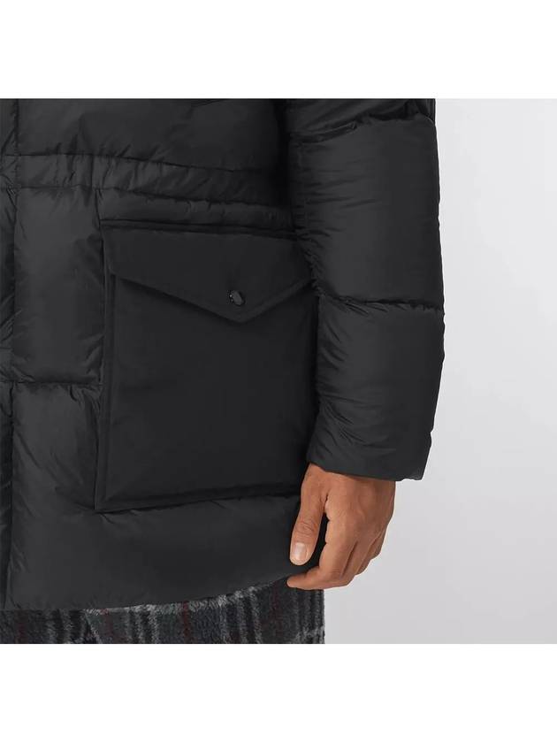 Logo Applique Nylon Puffer Coat Black - BURBERRY - BALAAN 5