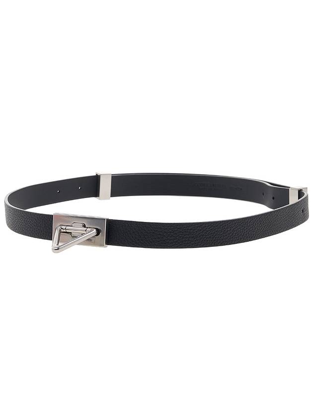 Point Rock Leather Belt Black - BOTTEGA VENETA - BALAAN.