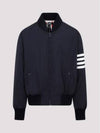 Poly Twill 4-Bar Oversized Knit Down Bomber Jacket Navy - THOM BROWNE - BALAAN 2