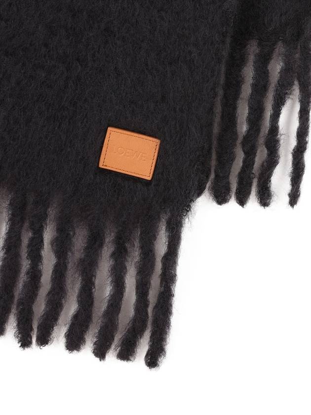 Anagram Fringe Mohair Scarf Black - LOEWE - BALAAN 3