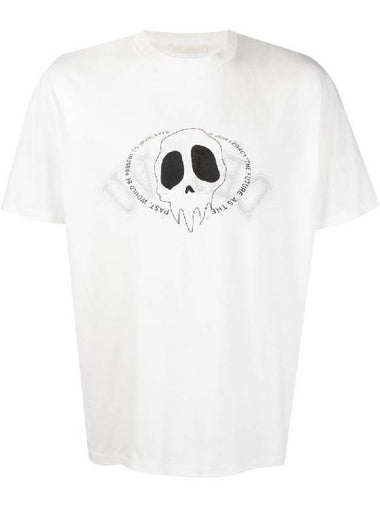 Skull Print Short Sleeve T-Shirt White - OUR LEGACY - BALAAN 1